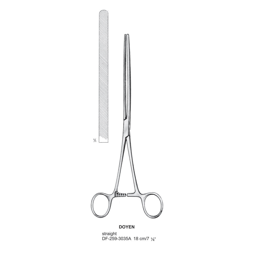 Doyen Intestinal Clamps 18Cm, Straight (DF-258-3035A) by Dr. Frigz