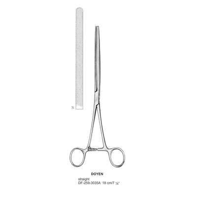 Doyen Intestinal Clamps 18Cm, Straight (DF-258-3035A) by Dr. Frigz