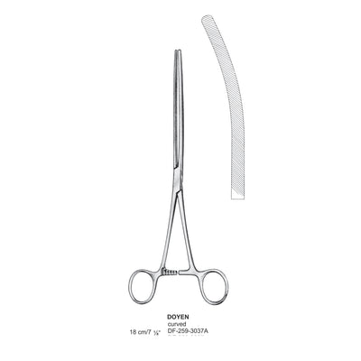 Doyen Intestinal Clamps 18Cm, Curved (DF-258-3037A)