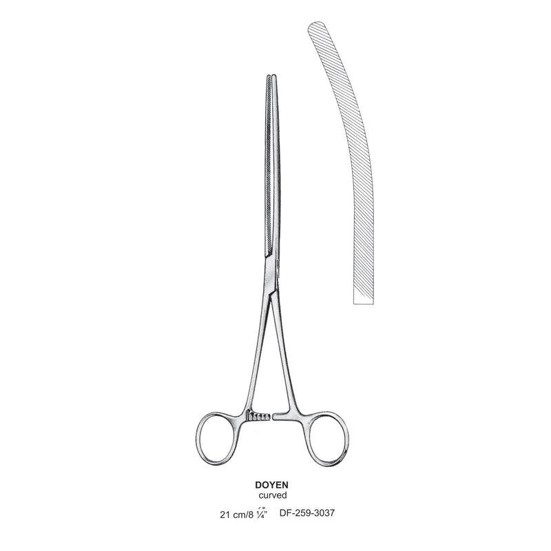 Doyen Intestinal Clamps 21Cm, Curved (DF-258-3037) by Dr. Frigz