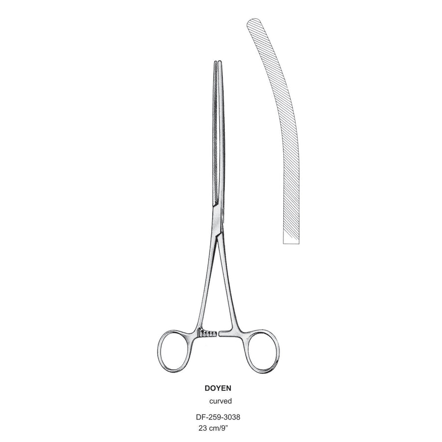 Doyen Intestinal Clamps 23Cm, Curved (DF-258-3038) by Dr. Frigz