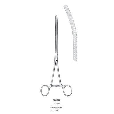 Doyen Intestinal Clamps 23Cm, Curved (DF-258-3038)