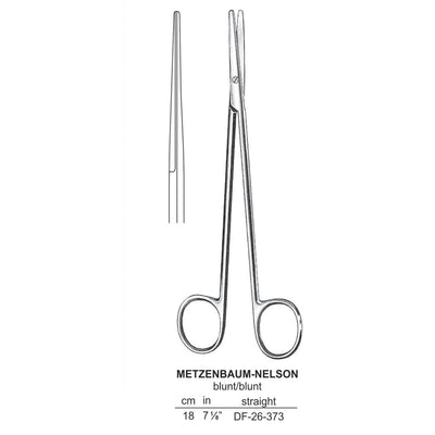 Metzenbaum-Nelson Dissecting Scissor, Straight, Blunt-Blunt, 18cm  (DF-26-373)
