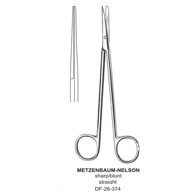 Metzenbaum-Nelson Dissecting Scissor, Straight, Sharp-Blunt, 18cm  (DF-26-374)