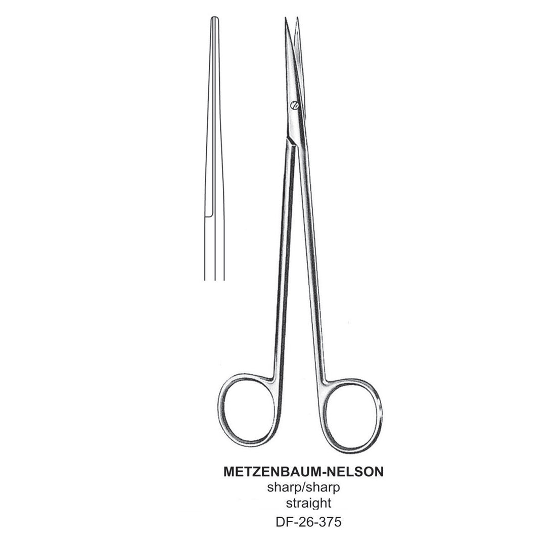 Metzenbaum-Nelson Dissecting Scissor, Straight, Sharp-Sharp, 18cm  (DF-26-375) by Dr. Frigz