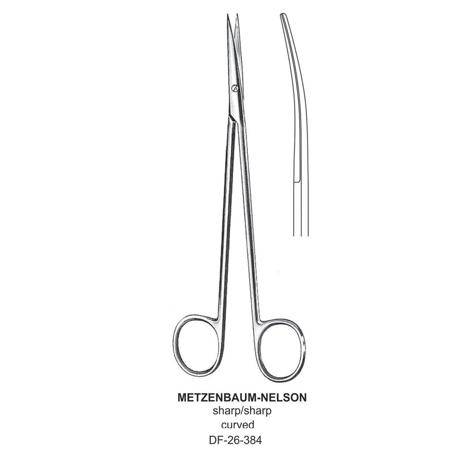 Metzenbaum-Nelson Dissecting Scissor, Curved, Sharp-Sharp, 20cm  (DF-26-384) by Dr. Frigz