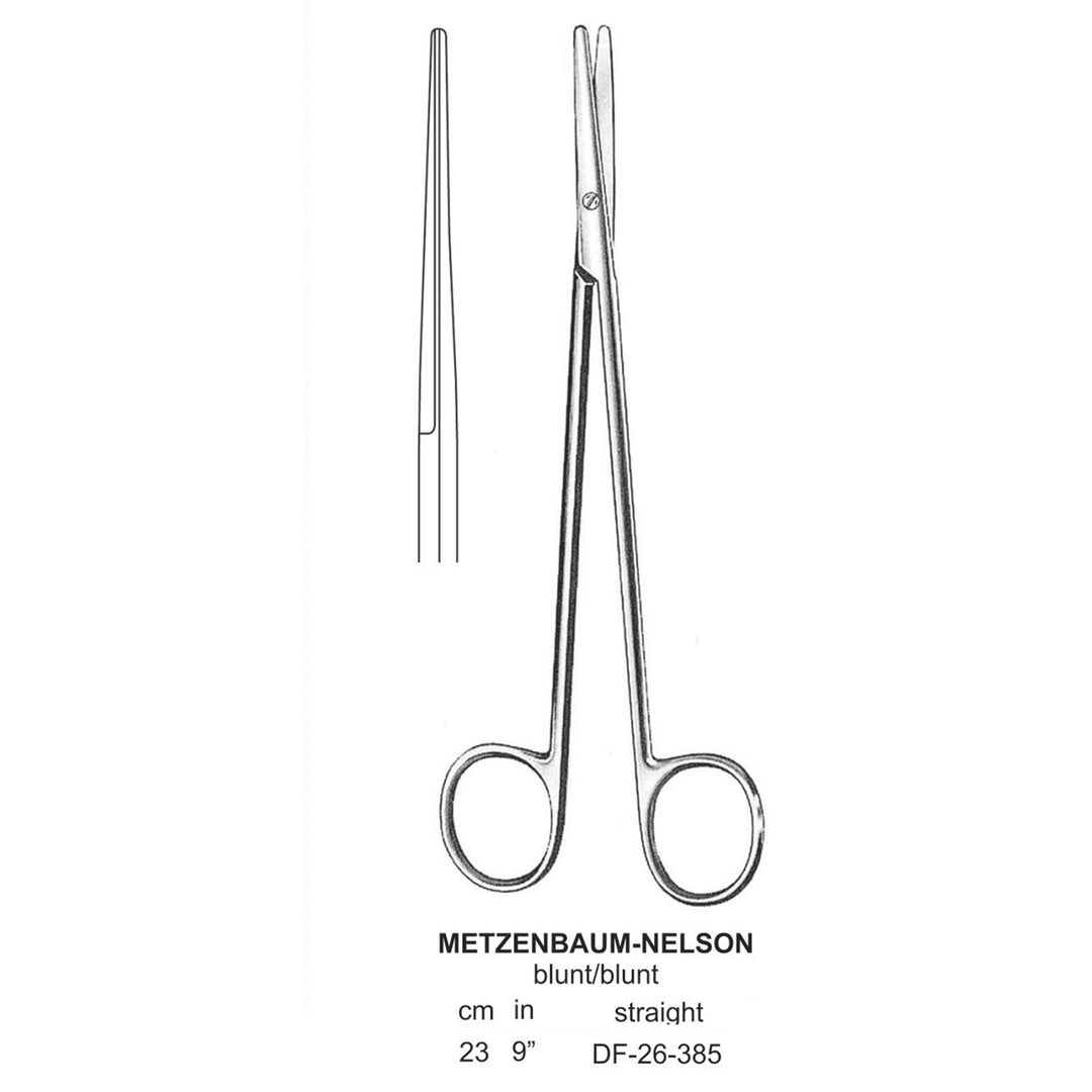 Metzenbaum-Nelson Dissecting Scissor, Straight, Blunt-Blunt, 23cm  (DF-26-385) by Dr. Frigz