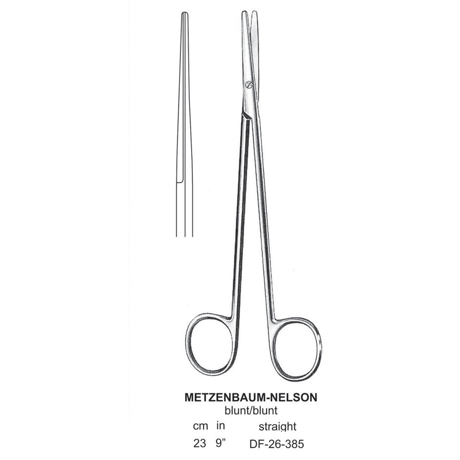 Metzenbaum-Nelson Dissecting Scissor, Straight, Blunt-Blunt, 23cm  (DF-26-385) by Dr. Frigz