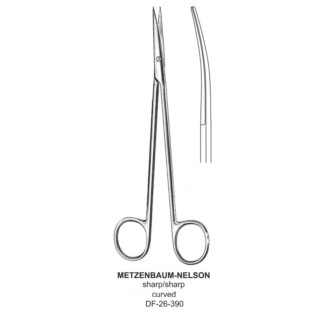 Metzenbaum-Nelson Dissecting Scissor, Curved, Sharp-Sharp, 23cm  (DF-26-390) by Dr. Frigz
