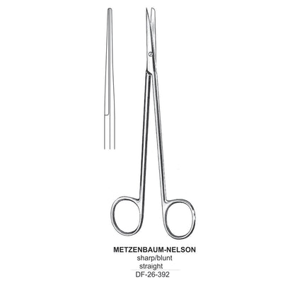 Metzenbaum-Nelson Dissecting Scissor, Straight, Sharp-Blunt, 25cm  (DF-26-392)