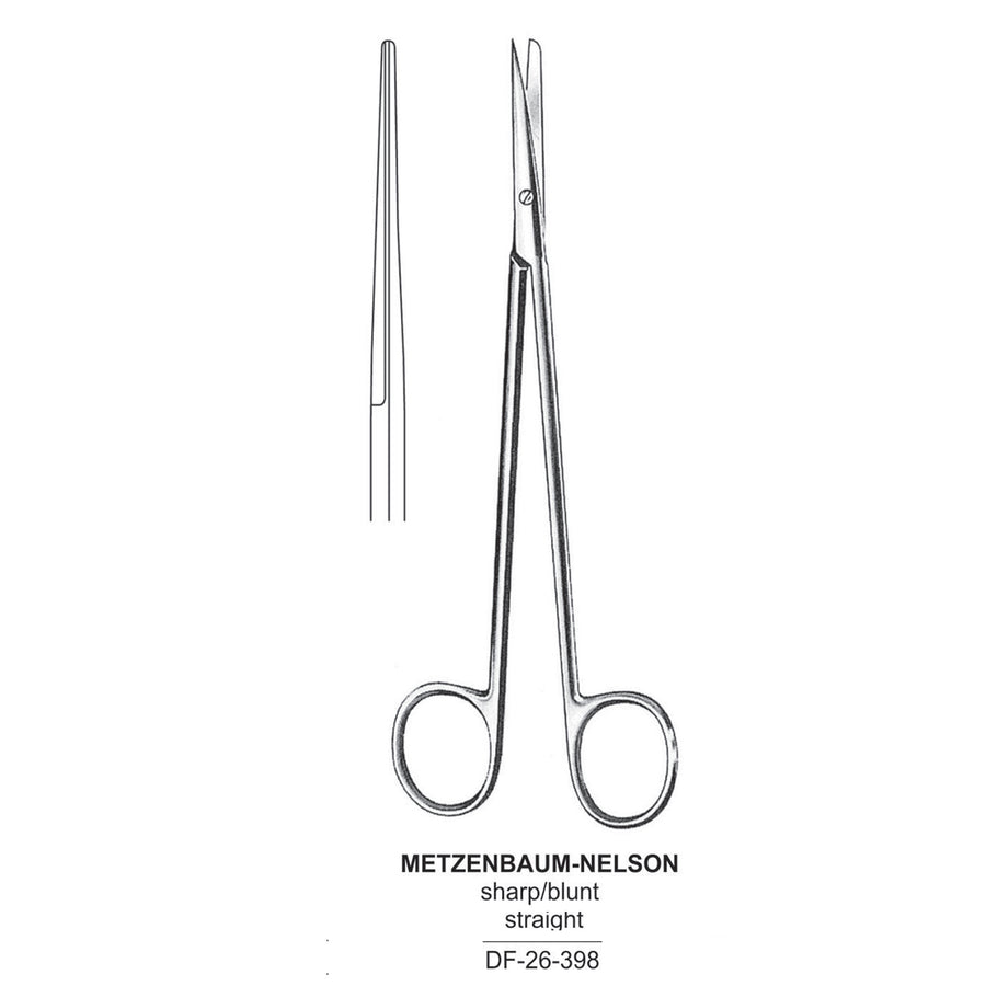 Metzenbaum-Nelson Dissecting Scissor, Straight, Sharp-Blunt, 28cm  (DF-26-398) by Dr. Frigz