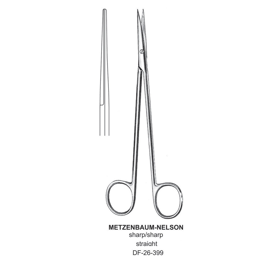 Metzenbaum-Nelson Dissecting Scissor, Straight, Sharp-Sharp, 28cm (DF-26-399) by Dr. Frigz