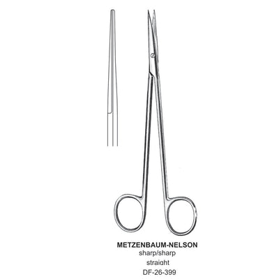 Metzenbaum-Nelson Dissecting Scissor, Straight, Sharp-Sharp, 28cm (DF-26-399)