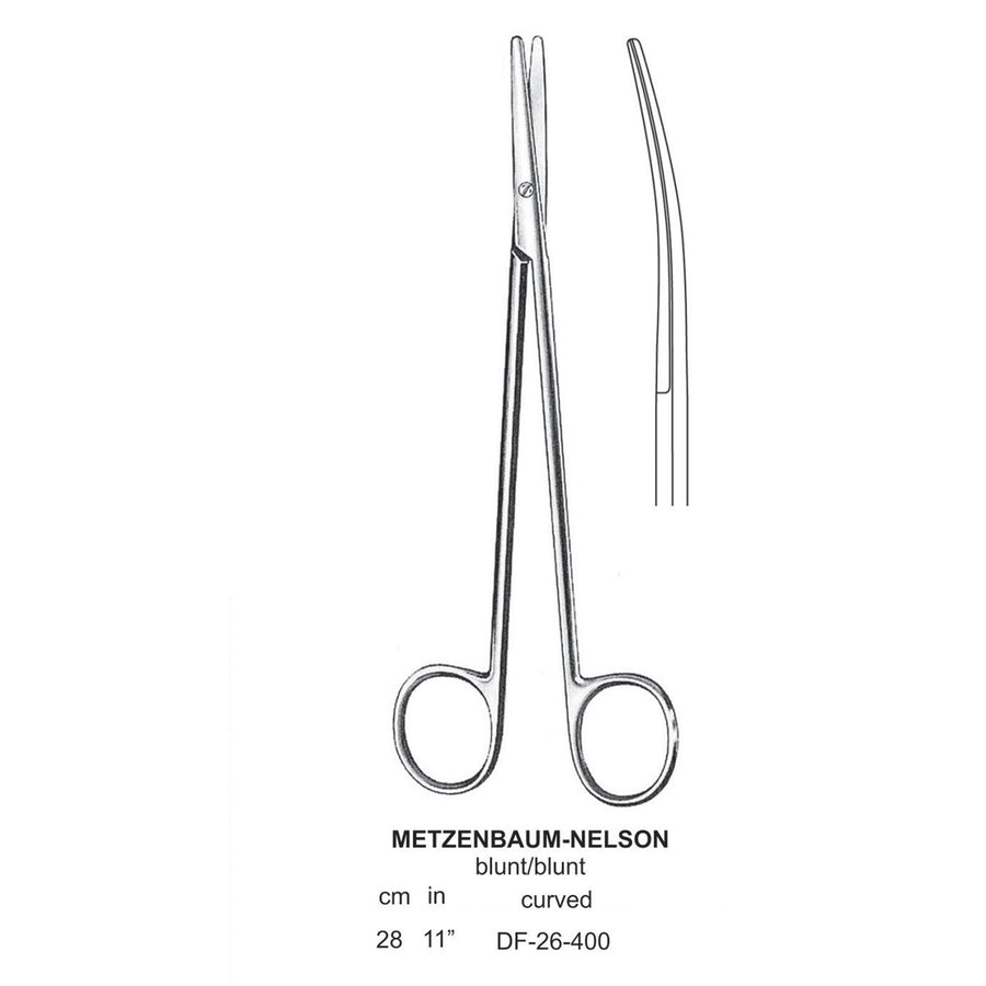 Metzenbaum-Nelson Dissecting Scissor, Curved, Blunt-Blunt, 28cm  (DF-26-400) by Dr. Frigz