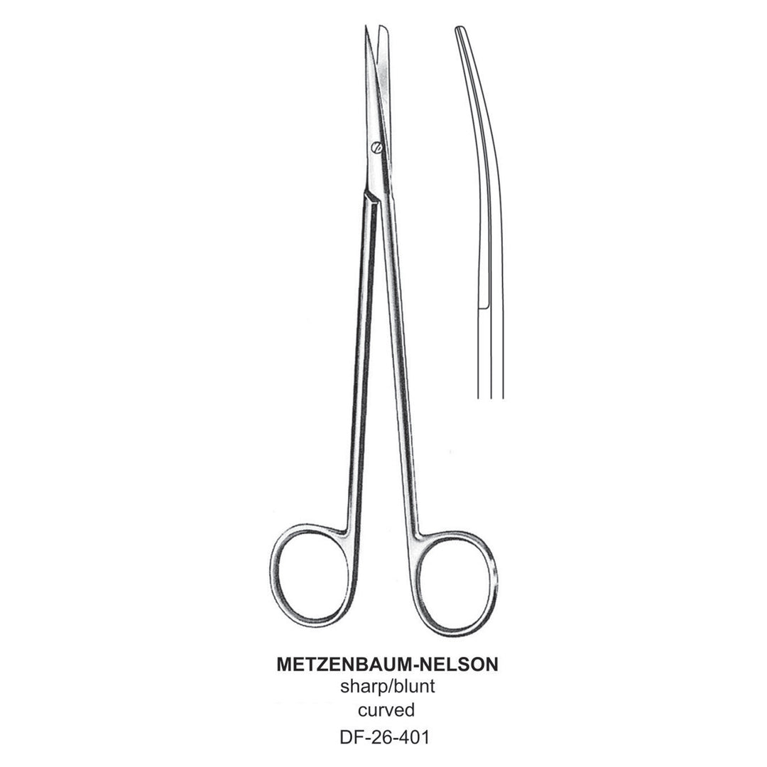 Metzenbaum-Nelson Dissecting Scissor, Curved, Sharp-Blunt, 28cm  (DF-26-401) by Dr. Frigz