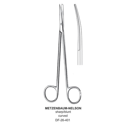 Metzenbaum-Nelson Dissecting Scissor, Curved, Sharp-Blunt, 28cm  (DF-26-401) by Dr. Frigz