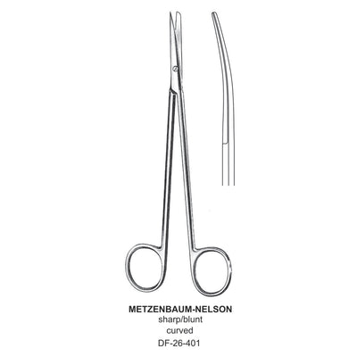 Metzenbaum-Nelson Dissecting Scissor, Curved, Sharp-Blunt, 28cm  (DF-26-401)