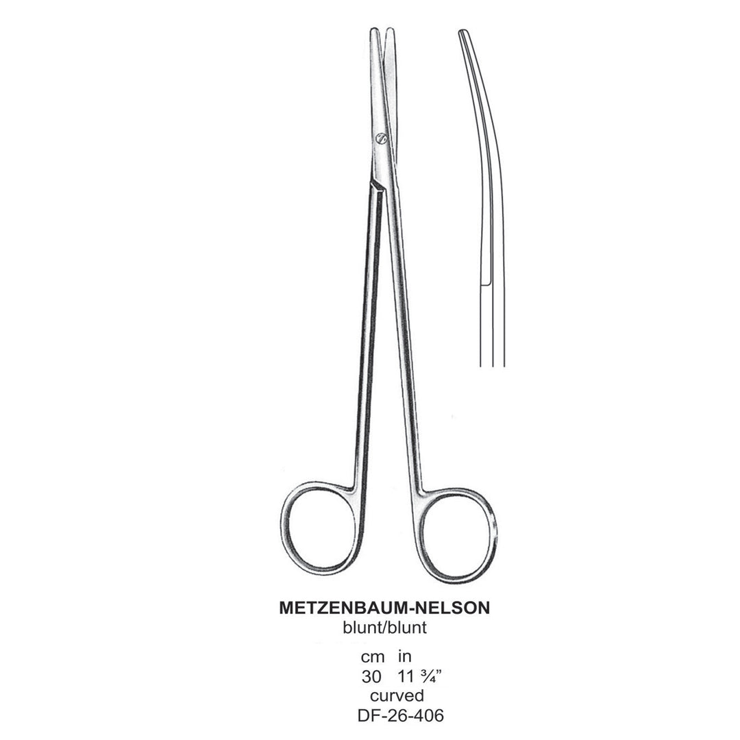 Metzenbaum-Nelson Dissecting Scissor, Curved, Blunt-Blunt, 30cm  (DF-26-406) by Dr. Frigz