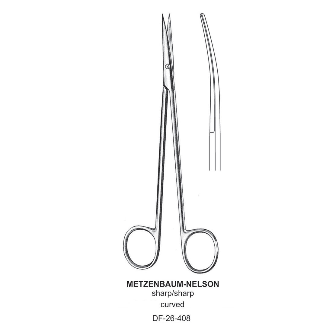 Metzenbaum-Nelson Dissecting Scissor, Curved, Sharp-Sharp, 30cm  (DF-26-408) by Dr. Frigz