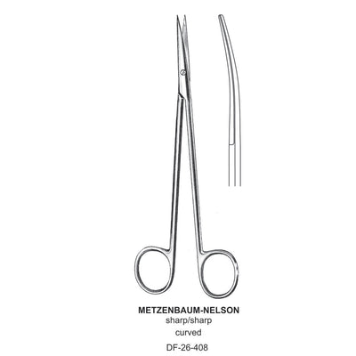 Metzenbaum-Nelson Dissecting Scissor, Curved, Sharp-Sharp, 30cm  (DF-26-408)