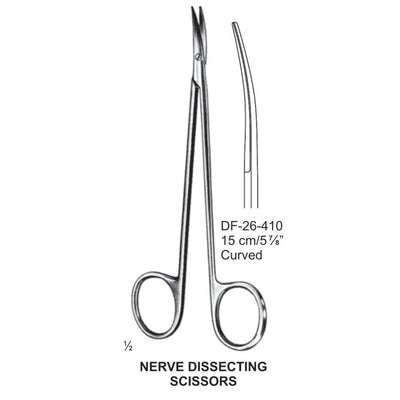 Nerve Dissecting Scissors, Curved. 15cm  (DF-26-410) by Dr. Frigz