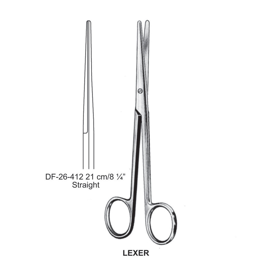 Lexer Dissecting Scissor, Straight, 21cm (DF-26-412) by Dr. Frigz