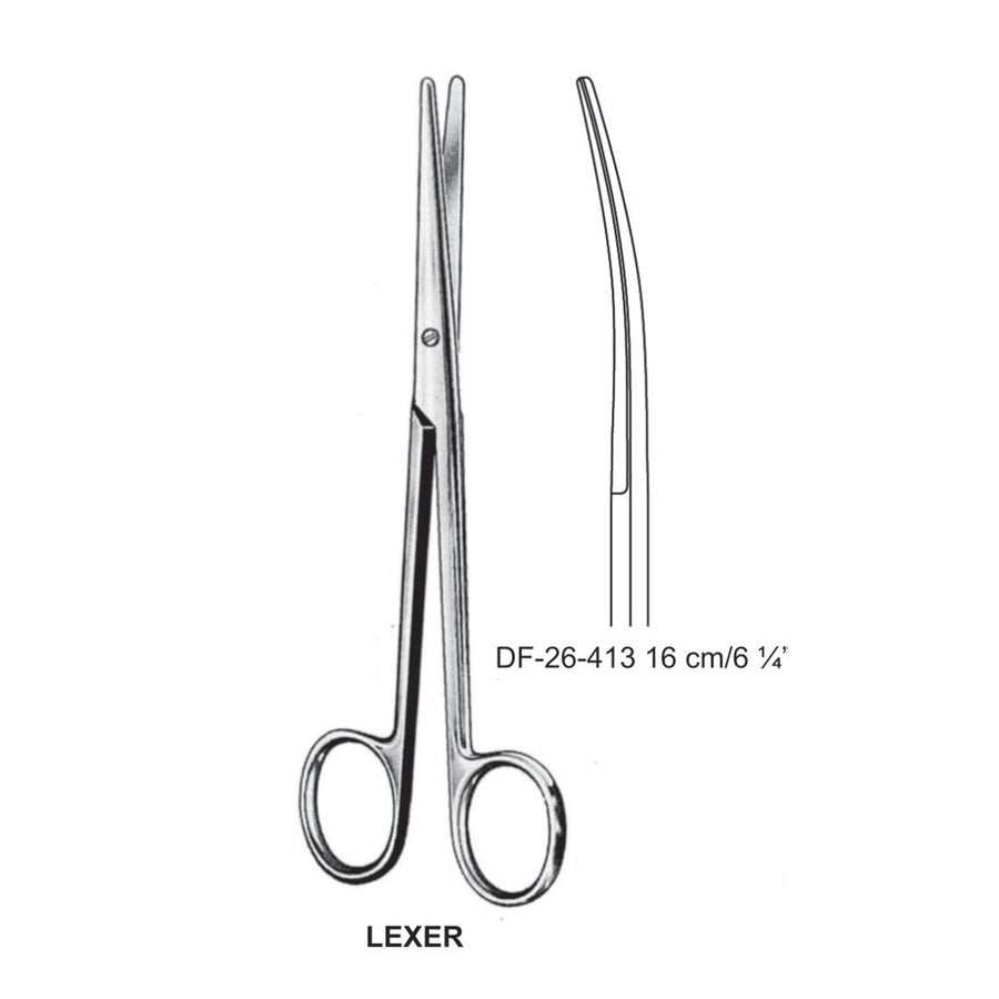 Lexer Dissecting Scissor, Curved, 16cm (DF-26-413) by Dr. Frigz