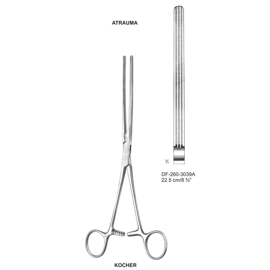 Kocher Atrauma Intestinal Clamps 22.5cm (DF-260-3039A) by Dr. Frigz
