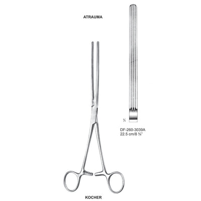 Kocher Atrauma Intestinal Clamps 22.5cm (DF-260-3039A)