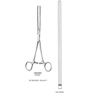 Kocher Intestinal Clamp Forceps Straight 28cm , Elastic (DF-260-3041)