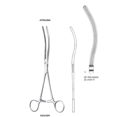 Kocher Atrauma Interstinal Clamps 22Cm, Curved (DF-260-3042A)