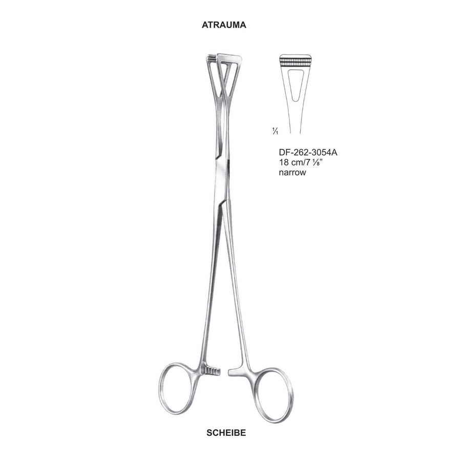 Scheibe Atrauma Organ Grasping Forceps 18Cm, Narrow (DF-262-3054A) by Dr. Frigz