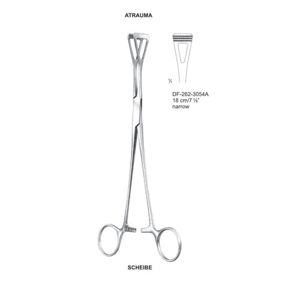 Scheibe Atrauma Organ Grasping Forceps 18Cm, Narrow (DF-262-3054A)