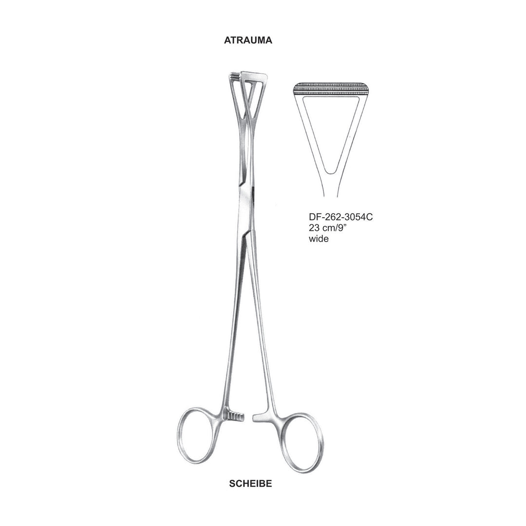 Scheibe Atrauma Organ Grasping Forceps 23Cm, Wide (DF-262-3054C) by Dr. Frigz