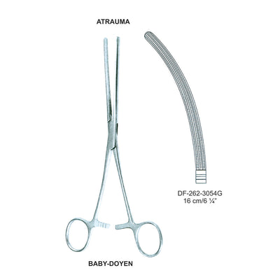 Baby-Doyen Atrauma Intestinal And Stomach Clamps 16Cm, Curved (DF-262-3054G)