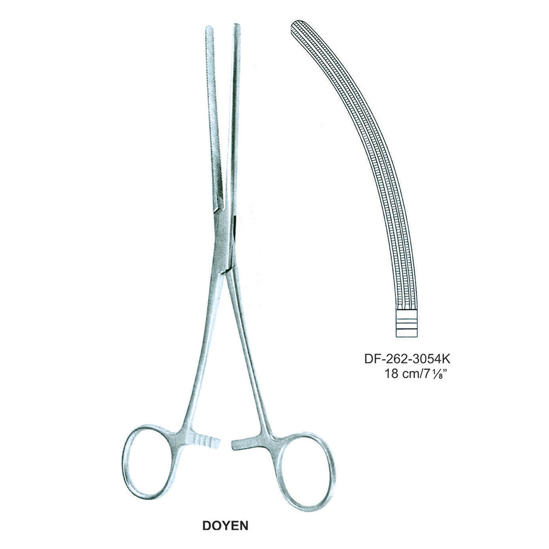 Doyen Atrauma Intestinal And Stomach Clamps 18Cm, Curved (DF-262-3054K) by Dr. Frigz