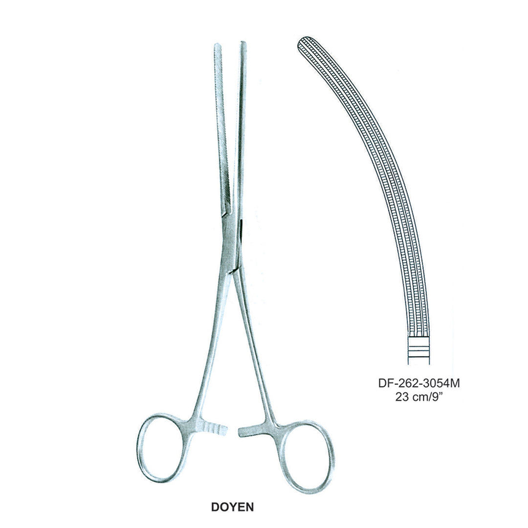 Doyen Atrauma Intestinal And Stomach Clamps 23Cm, Curved (DF-262-3054M) by Dr. Frigz