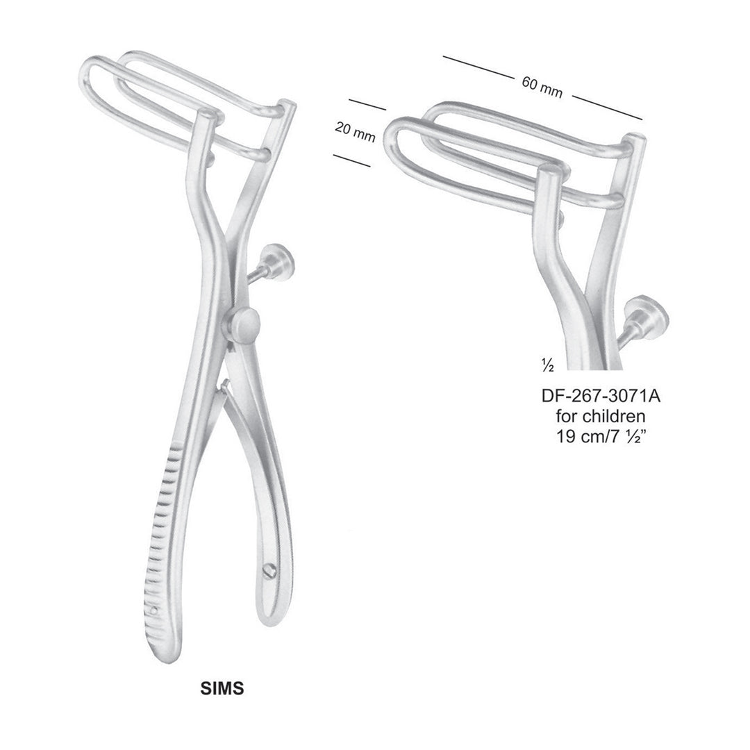 Sims Rectal Specula For Children 19 cm , 60 X 20mm (DF-267-3071A) by Dr. Frigz