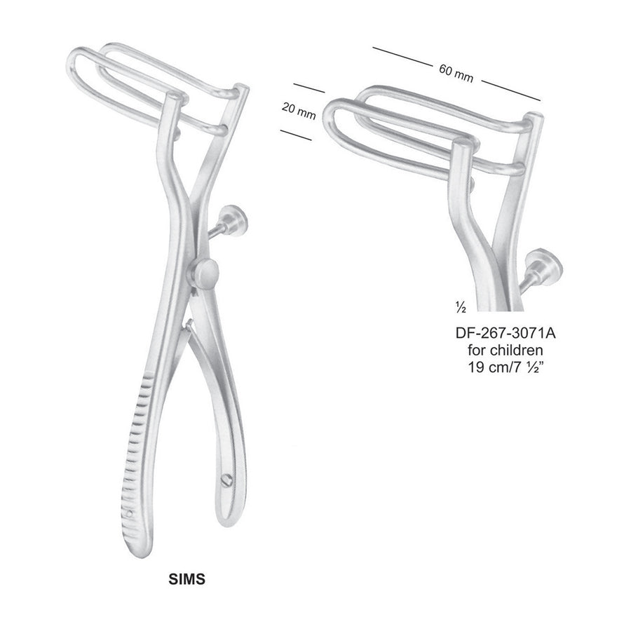 Sims Rectal Specula For Children 19 cm , 60 X 20mm (DF-267-3071A) by Dr. Frigz