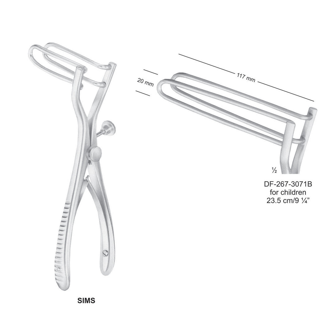 Sims Rectal Specula For Children 23.5 cm , 117 X 20mm (DF-267-3071B) by Dr. Frigz