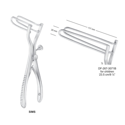 Sims Rectal Specula For Children 23.5 cm , 117 X 20mm (DF-267-3071B)