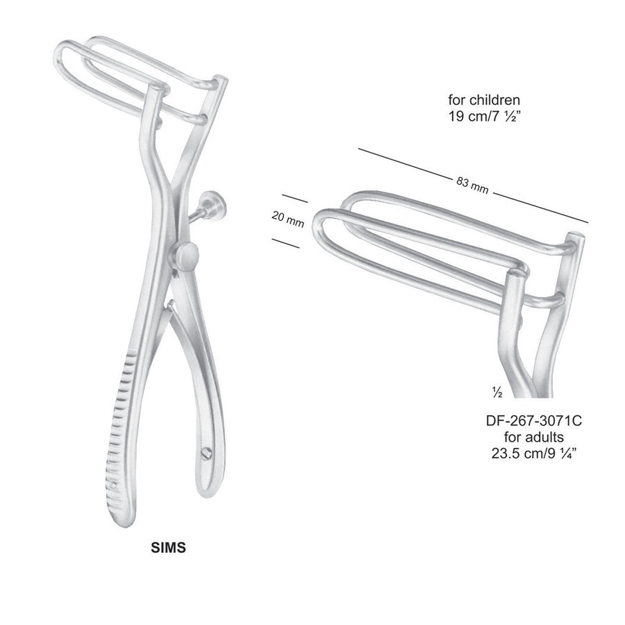 Sims Rectal Specula For Adults 23.5 cm , 83 X 20mm (DF-267-3071C) by Dr. Frigz