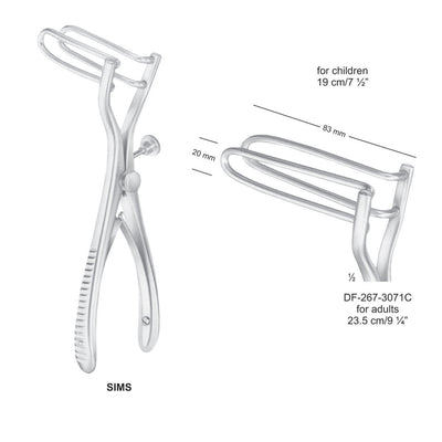 Sims Rectal Specula For Adults 23.5 cm , 83 X 20mm (DF-267-3071C)