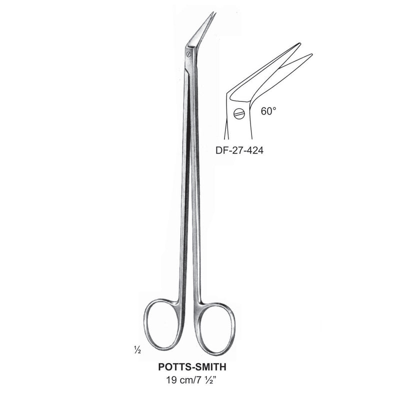 Potts-Smith Vascular Scissor, Angled At 60 Degrees, 19cm  (DF-27-424) by Dr. Frigz