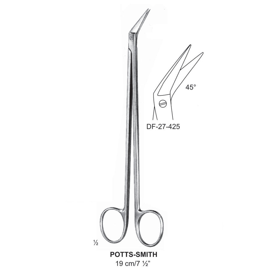 Potts-Smith Vascular Scissor, Angled At 45 Degrees, 19cm  (DF-27-425) by Dr. Frigz