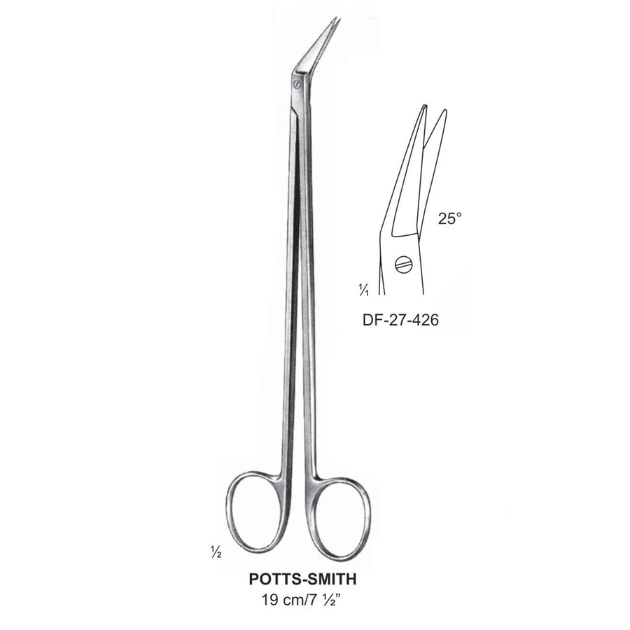 Potts-Smith Vascular Scissor, Angled At 25 Degrees, 19cm  (DF-27-426) by Dr. Frigz