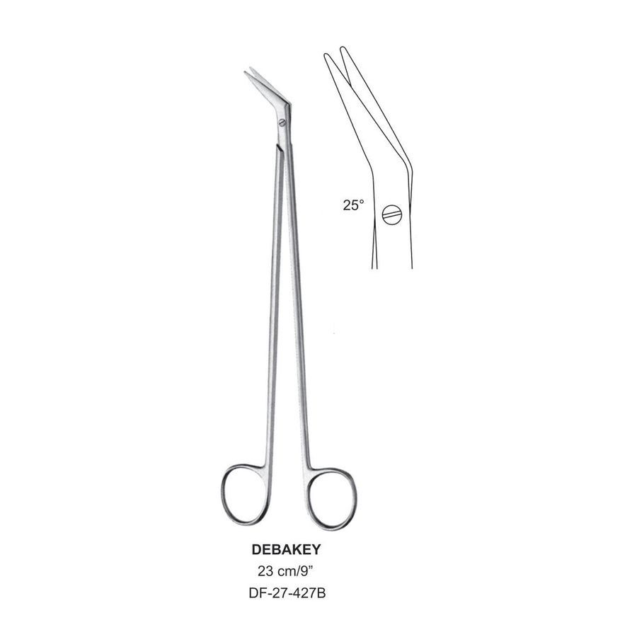 Debakey Scissors, 23Cm- Angled 25 Degrees  (DF-27-427B) by Dr. Frigz