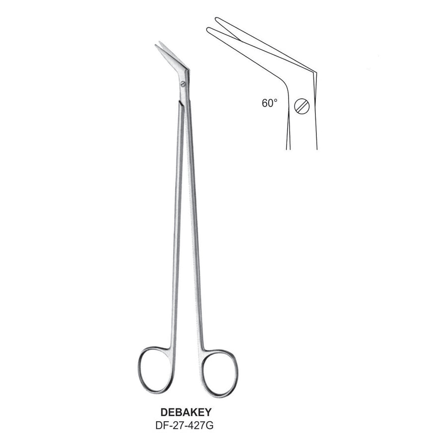 Debakey Scissors, 16Cm- Angled 60 Degrees  (DF-27-427G) by Dr. Frigz