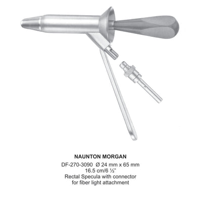 Naunton Morgan Rectal Specula 24 X 65mm , 16.5Cm, With Fiber Light Connector (DF-270-3090)