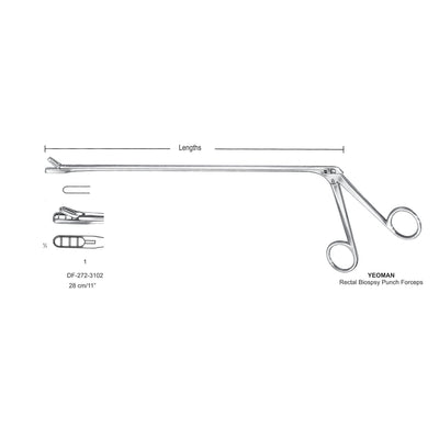 Yeoman Rectal Biopsy Punch Forceps, 28cm  (DF-272-3102)